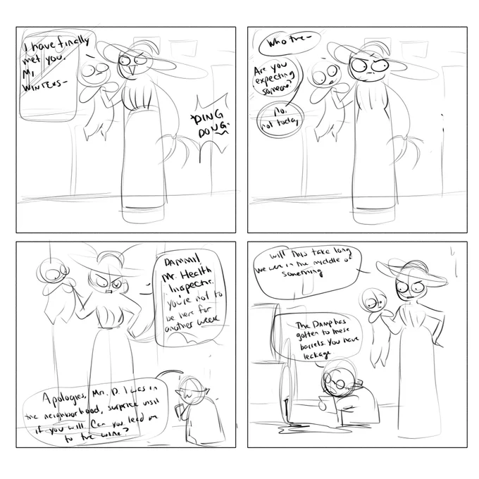 Fun fact, the original draft for this joke was roughly 3 pages long. 3 pages into 4 panels for essentially the exact same joke about horrible wine vampires doing horrible things in the most haute bourgeoisie way possible 
