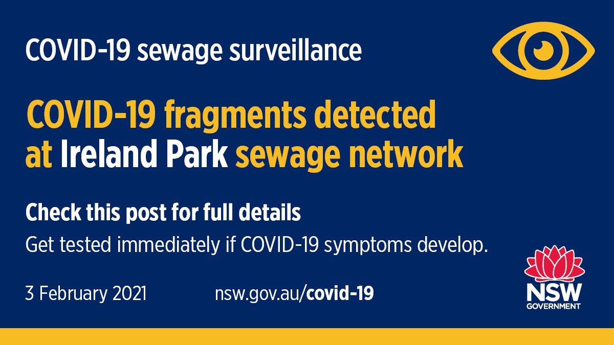Nsw Health On Twitter The State S Ongoing Sewage Surveillance Program Has Detected The Virus That Causes Covid 19 At The Ireland Park Sewage Network Site Which Serves About 88 000 People In The Liverpool