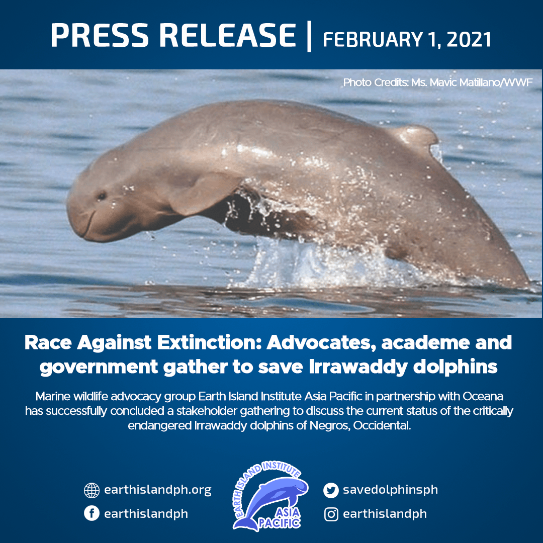 PRESS RELEASE                                                                                                               Race Against Extinction: Advocates, academe, and government gather to save Irrawaddy dolphins

Read: facebook.com/earthislandph/…

#SaveIrrawaddyDolphinsPH