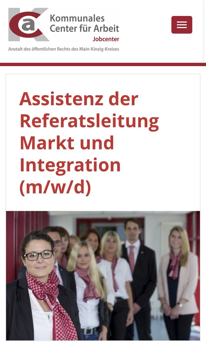Arbeiten im KCA-Jobcenter @MainKinzigKreis. Werden Sie Teil unseres Teams! 😀👌 Jetzt noch Bewerbungschance bis 06.02.2021. ➡️ bewerben.kca-mkk.de/Assistenz-der-…