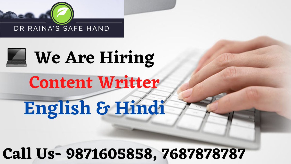 Dr_vinod_Raina's tweet image. We Are Hiring Content Writter for Our Clinic Dr Raina Safe Hands
Contact Us - 9871605858, 7687878787
Our Clinic Address :- E-34, Ekta Apartments Saket, Near Malviya Nagar Metro Station Gate No 4 New Delhi- 110017
#contentwriterjob
#contentdevelopment
#drrainasafehandsclinic