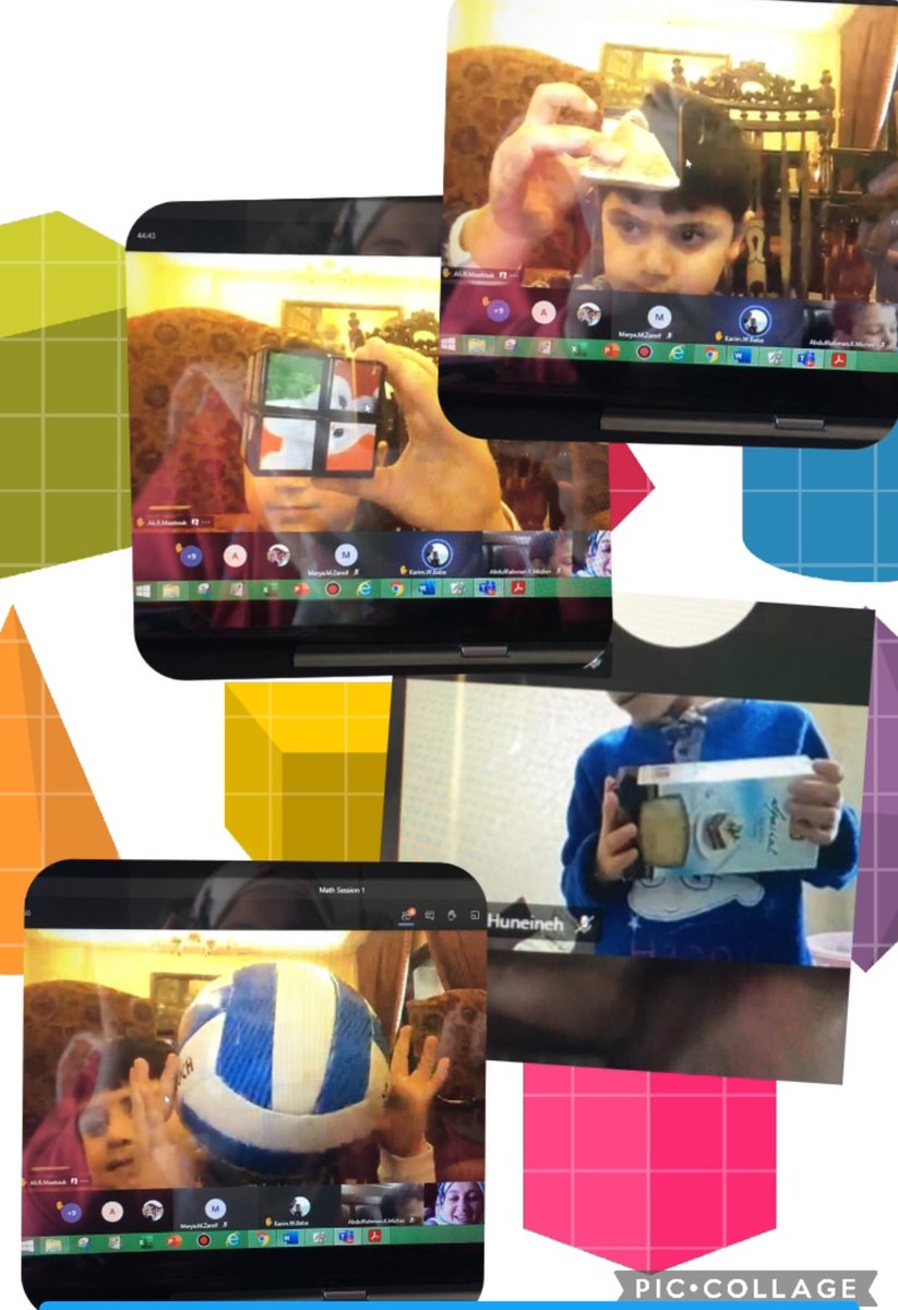 samah_hosna's tweet image. Shapes are everywhere ! 
Grade 1 learners finding out 3D shapes around them ! @MakAishaSchool  
#math_is_fun #online_math