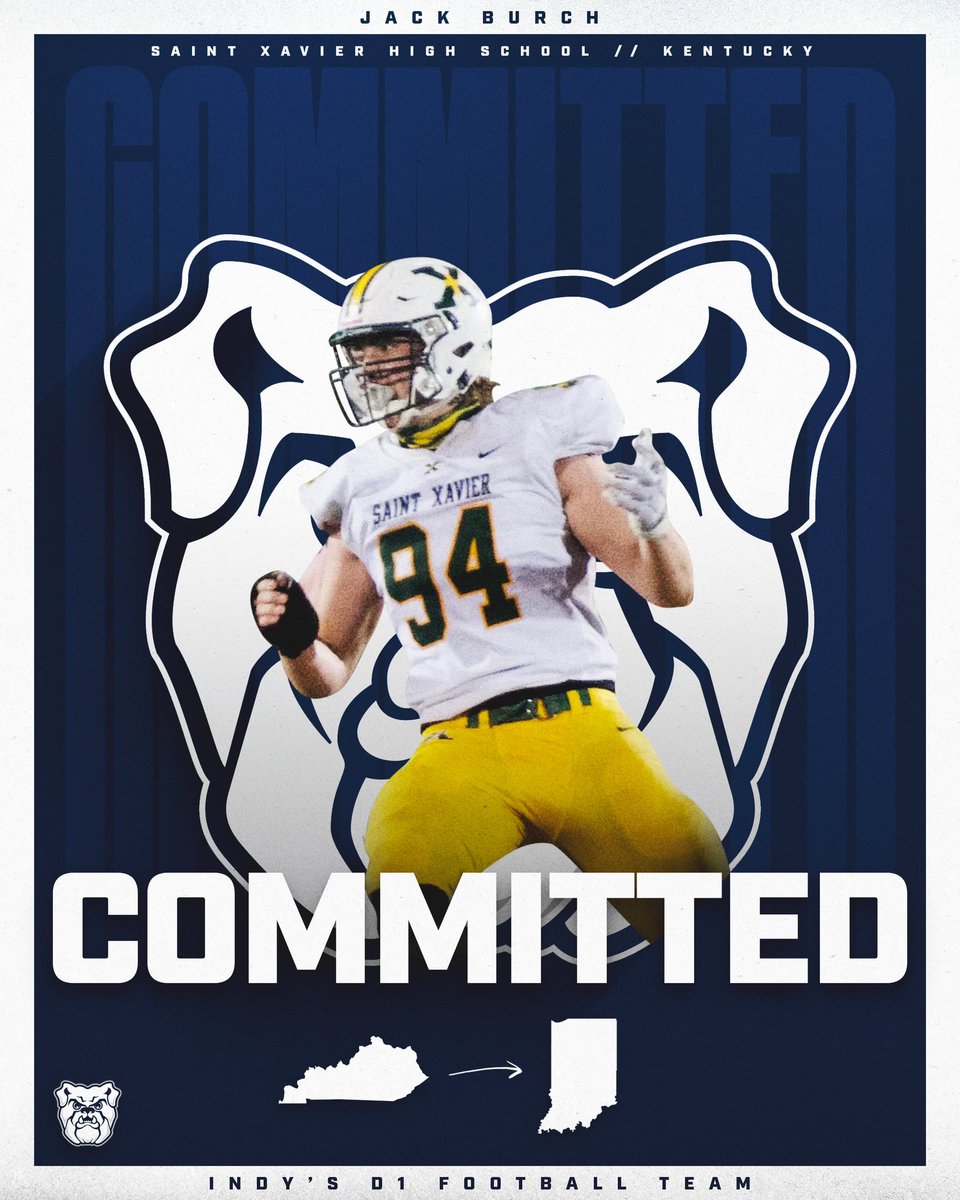 jackattackburch's tweet photo. Excited to announce that I have officially committed to Butler University ✍️ ⚪️🔵 #GODAWGS @CoachJeffVoris @CoachPlum_  @CoachDHank @CoachKWallace @bbruner4 @kmay58 @StXTigersFB https://t.co/t9jV3kjxeB
