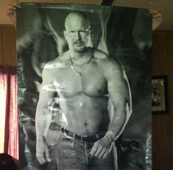 DaveBoyce's tweet photo. We watched the entire episode of #WWERaw from #Halifax, NS, Canada from July 21st, 1997 tonight on the @WWENetwork . I was there, and bought the full size poster of Steve Austin! #WWF @steveaustinBSR #flagmatch #CanadavsUSA https://t.co/qTRJt6aJzw