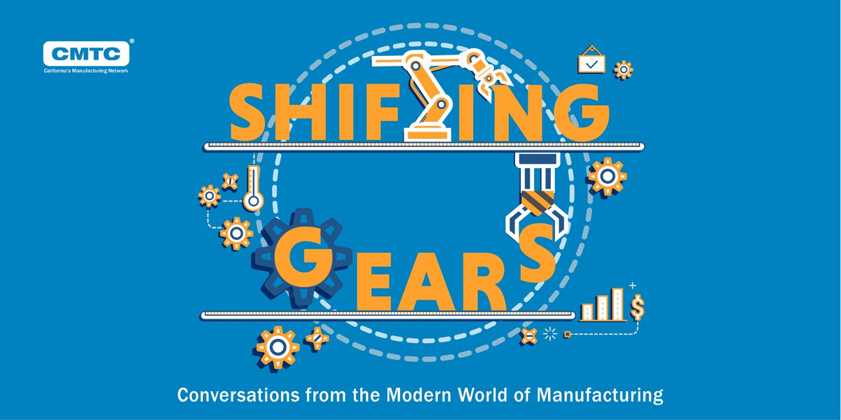 COMING SOON: CMTC's new podcast Shifting Gears features leaders from the modern world of manufacturing, from manufacturers to industry experts. Listen to the Season 1 trailer now, and check back next week for our first 6 episodes: tinyurl.com/9x34bp43. #CMTCShiftingGears