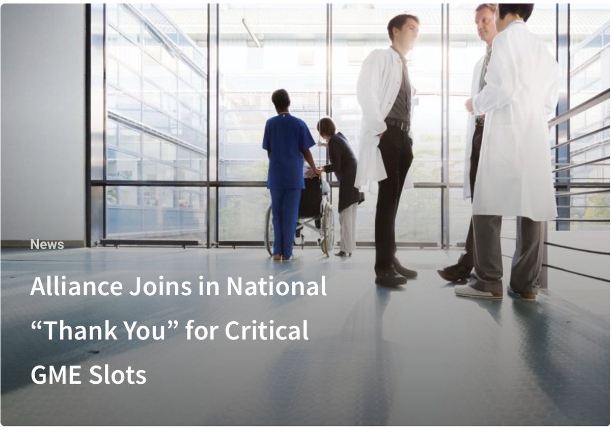 OVERLOOKED:  Did you know the Congress added 1,000 NEW GME SLOTS during the last days of the 116th Congress?  READ our coalition letter thanking them bit.ly/3tjqpM1.  A strong medical workforce is critical to ensuring patient care.