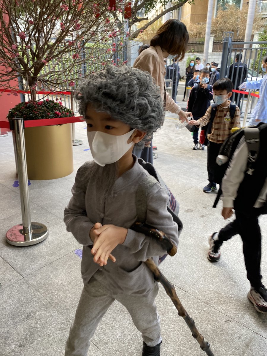 TLopukhin's tweet photo. It's the 100th Day of School today.  Amazing how quickly some students aged overnight - I was sure to tell these 100year olds to take it easy on the playground! #aisgz @aisgz https://t.co/yshrRuuNm2
