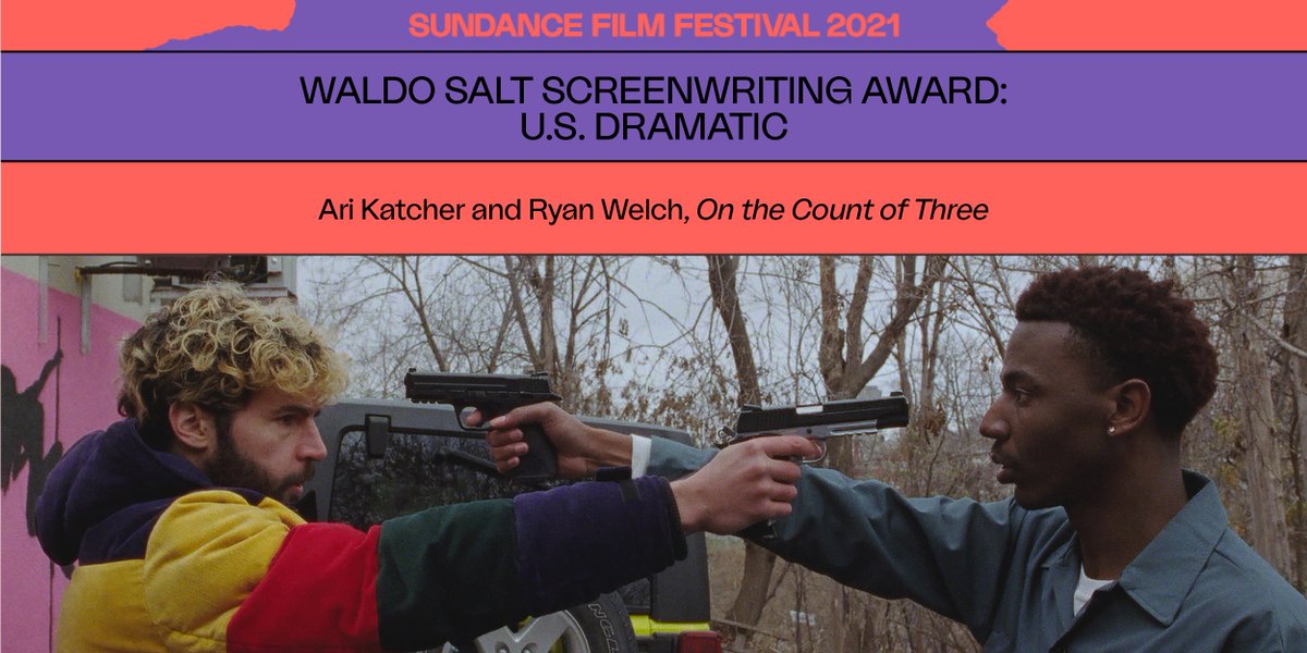 sundancefest's tweet photo. 🏆 Waldo Salt Screenwriting Award: US Dramatic goes to Ari Katcher and Ryan Welch for ON THE COUNT OF THREE. #Sundance https://t.co/XdYxIKRAHv
