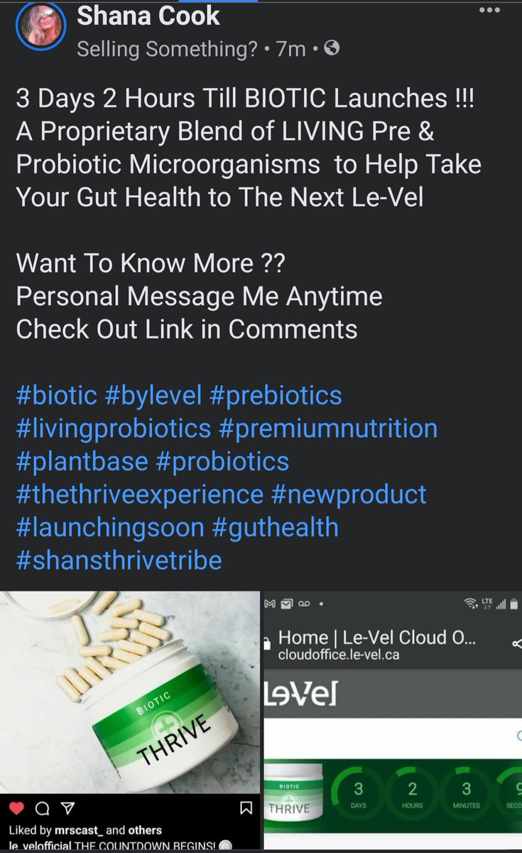 3 Days  Till BIOTIC Launches
A Proprietary Blend of LIVING Pre & Probiotic Microorganisms
shanaleecook.thrive123.com 
#biotic #bylevel #prebiotics #livingprobiotics #premiumnutrition #plantbase #probiotics #thethriveexperience #newproduct #launchingsoon #guthealth #shansthrivetribe