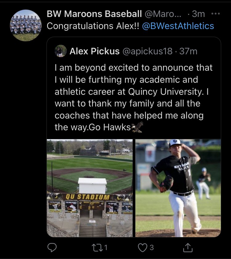 MaroonMadnezz's tweet photo. The Picki ➡️ Quincy🟡!!
@Maroon_Baseball https://t.co/AGoopPMs4l