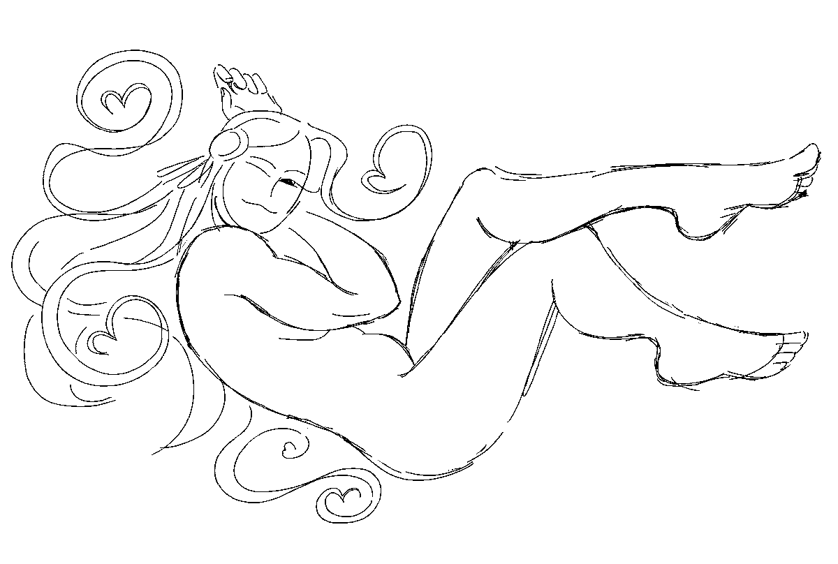 i only recently realized her hair makes little hearts..... T.T 