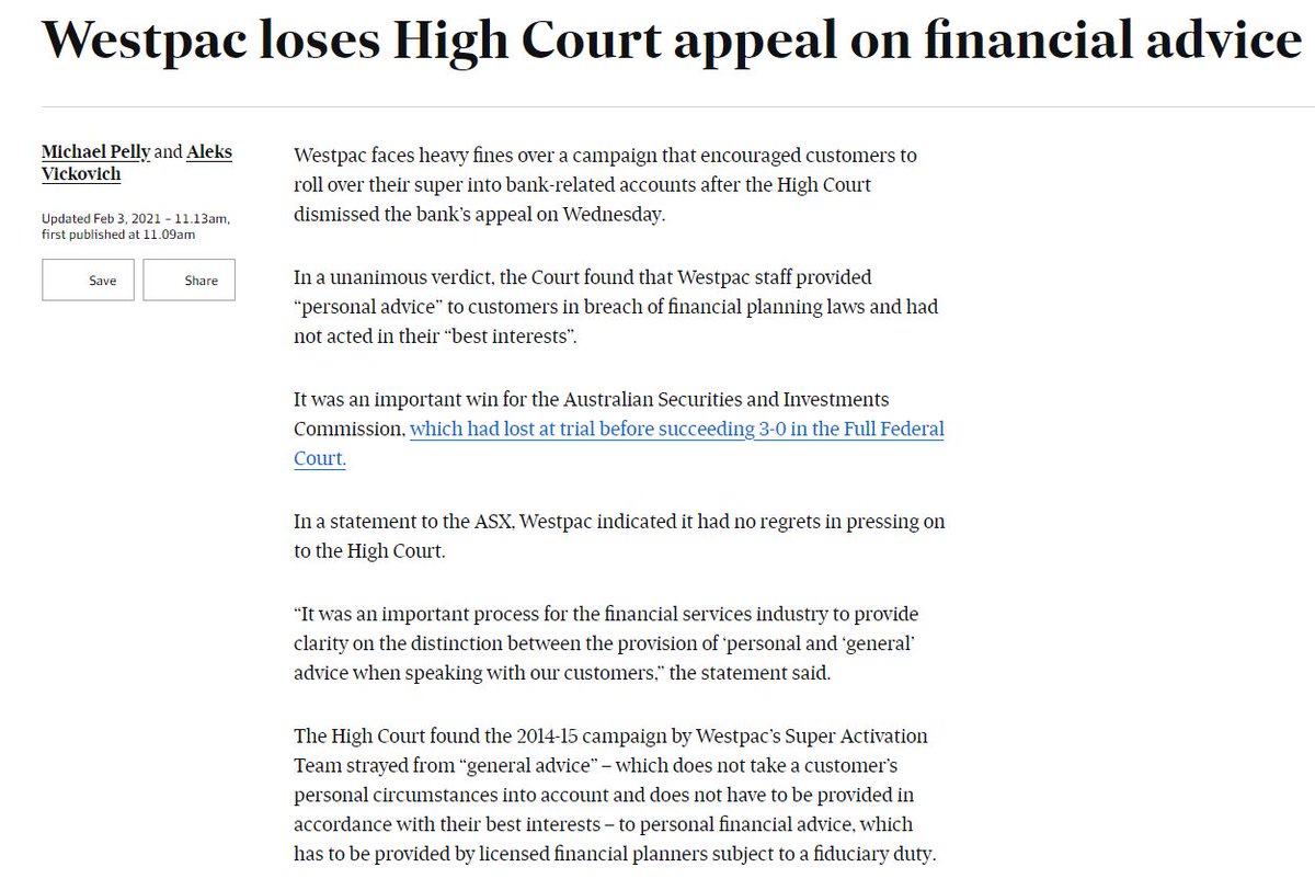 LyndaFrench19's tweet photo. #Westpac #Bank faces heavy fines over a campaign that encouraged customers to roll over their #superannuation into bank-related accounts

https://t.co/puEnAPjkZr
Isn't this like what Tim Wilson has been doing?
#ausfin @JEChalmers https://t.co/zwY0W00lHG