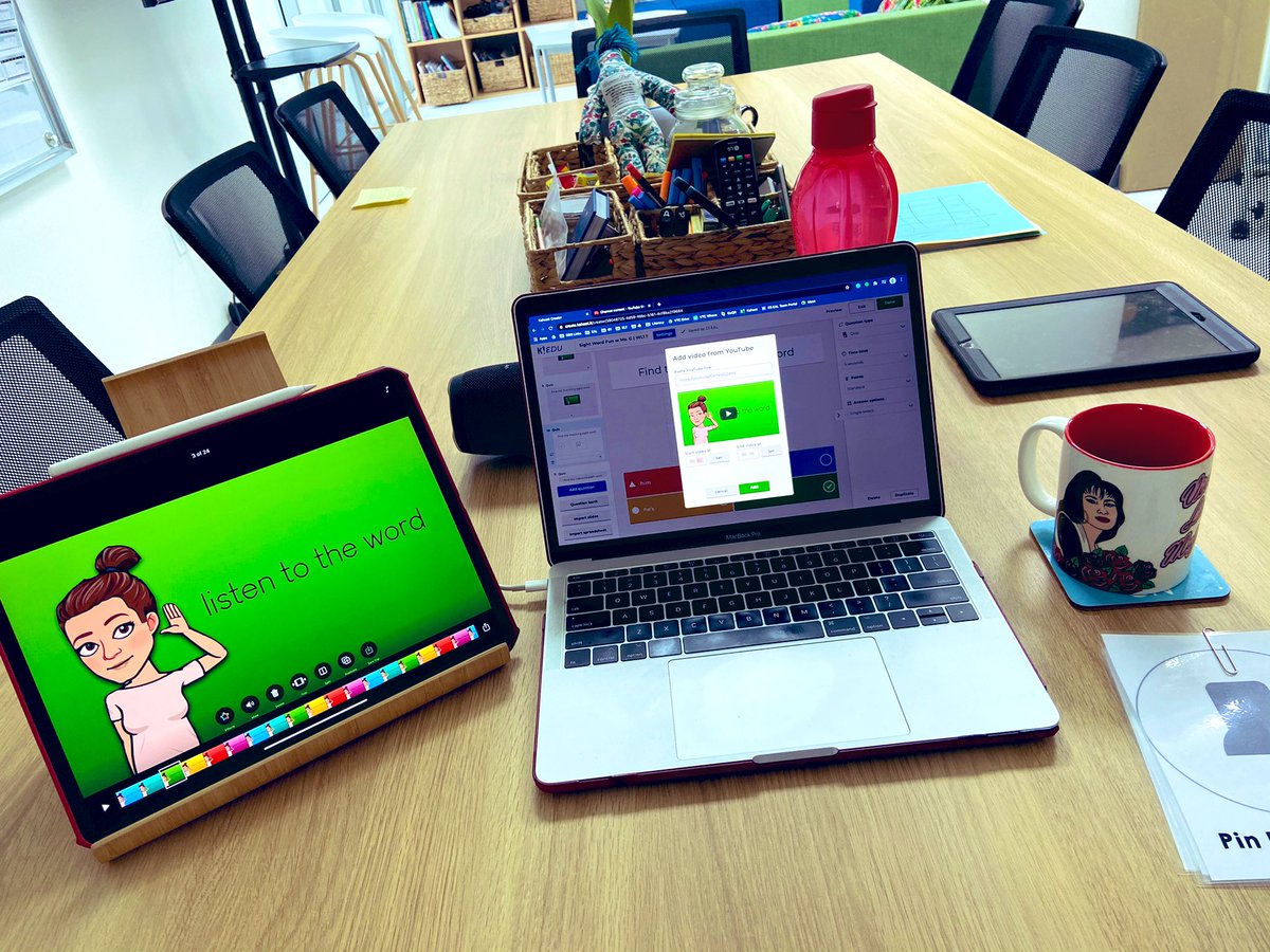 cecigomez_g's tweet photo. #ContentCreation station is back as we @ssischool transition back to #virtualschool! #wearessis #21clhkonline @GetKahoot #appleclips @YouTube #appsmashing #sightwordfun #ade19 https://t.co/MFvrJ8KeyY