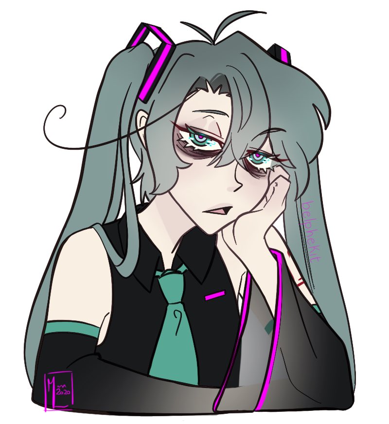 belphekit's tweet image. I’ve been seeing some #mikusona drawings pop up and my brain demanded the thing™ 

mika, but with pigtails