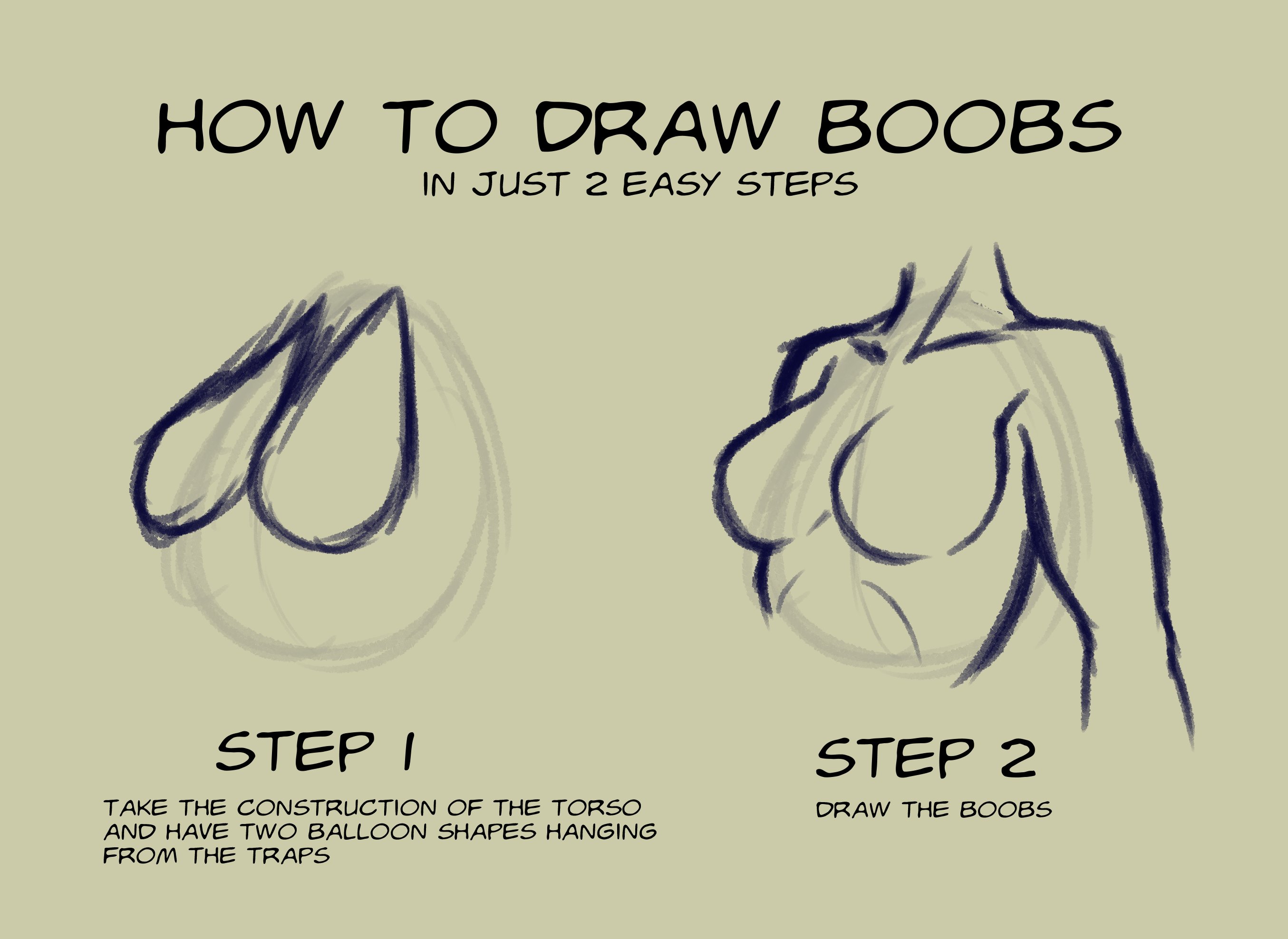 FTW Arts on X: How To Draw Boobs In Just 2 Easy Steps   / X