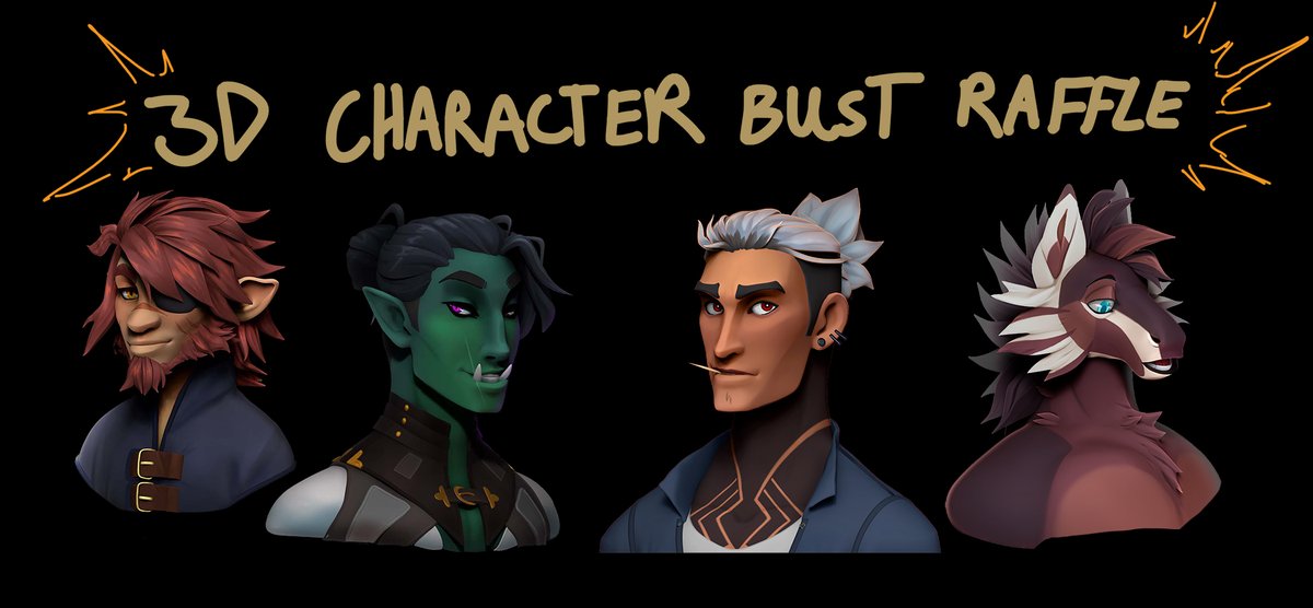 ⚡️3K FOLLOWER 3D BUST RAFFLE⚡️
For a chance to get a 3D sculpt of your character!

-RAFFLE RULES-
- FOLLOW + RETWEET this post to enter!
- Deadline is March 1st!
- 1 random winner!