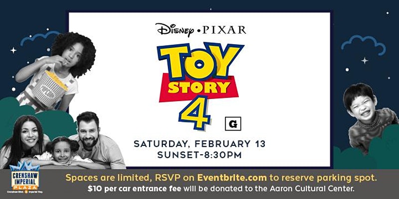 ACCC &amp; Grocery Outlet invite you to Family Movie Night! Join us and enjoy TOY STORY 4! 🎥🍿🎬
Saturday, February 13 from 5PM - 8:30PM
Location: Crenshaw Imperial Plaza
Price: $10 per vehicle

bit.ly/2NQbuIX