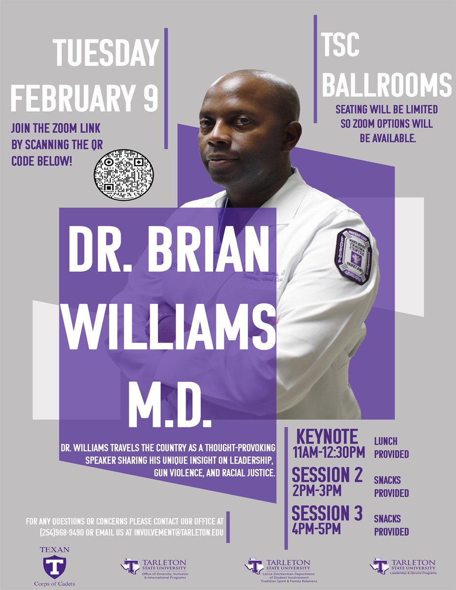 LathesTowns's tweet photo. Come join us @DrBrianWilliams talk about how to start difficult conversations! #RacialRelations #TarletonTogether how to build a #StrongerTarleton #MakingADifference #StrongerTogether Tuesday-February 9-Thompson Student Center Ballroom & On Zoom #BlackHistoryMonth https://t.co/zRrkv9uXtK