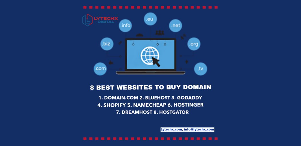 lytechxdigital's tweet image. 8 BEST WEBSITES TO BUY DOMAIN 
1. DOMAIN.COM 2. BLUEHOST 3. GODADDY 
4. SHOPIFY 5. NAMECHEAP 6. HOSTINGER
7. DREAMHOST 8. HOSTGATOR 
#lytechxdigital #lytechxdigi #lytech #webdeveloper #webdevelopment #website #websitedesign #websitedesigner #WebsiteBuilder