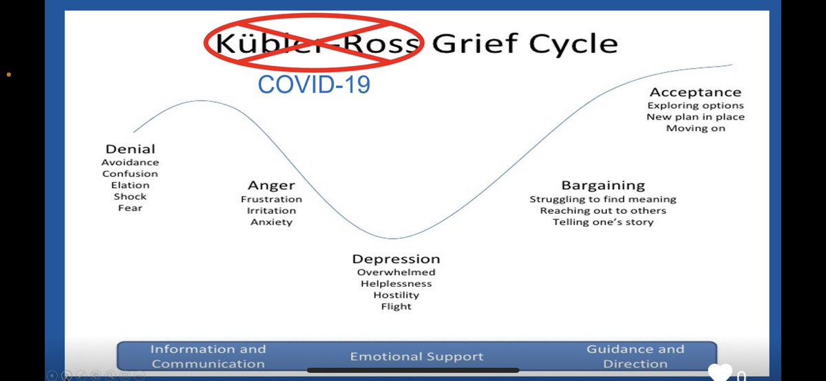 BMoshiree's tweet photo. Grief cycle for COVID-19 presented by the #ACG taskforce @DrStollman et al. tonight thanks to @AmCollegeGastro. A lot of helpful strategies for your #GIpractices presented tonight #virtualgischool. I am on acceptance stage! https://t.co/bdtsCuZ5H7