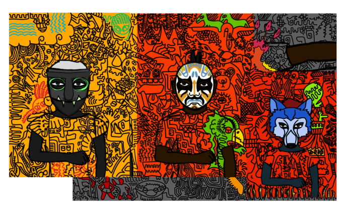 spencecoin's tweet photo. Woah, some hashmasks can be pieced together like a puzzle?! 👀 https://t.co/eSgowQMWWW