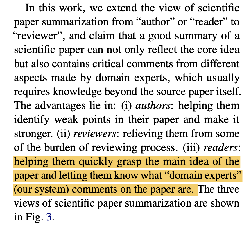 They also (I think tongue-in-cheek?) suggest that their system is a "domain expert" that can help a reader grasp the main idea of the paper. /12
