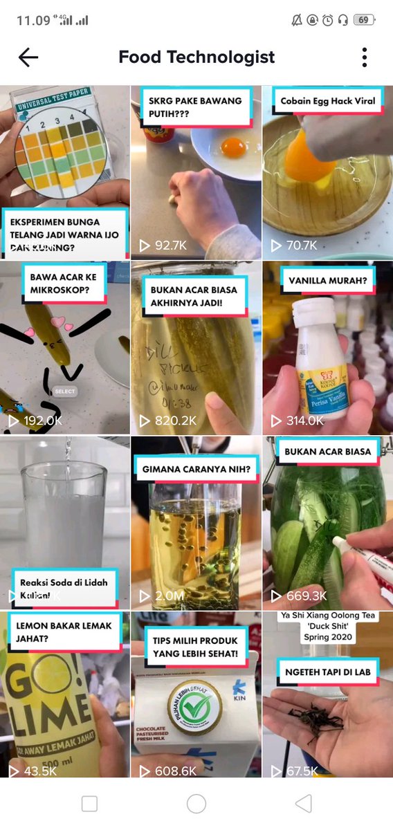 11. Food Technologist (konten seputar ilmu pangan)  https://vt.tiktok.com/ZSEvRPba/&nbsp;Mana anak2 ilmu pangan dan pertanian?Konten doi seru banget di tonton apalagi buat awam kayak gue yang gatau seputar kandungan makanan.