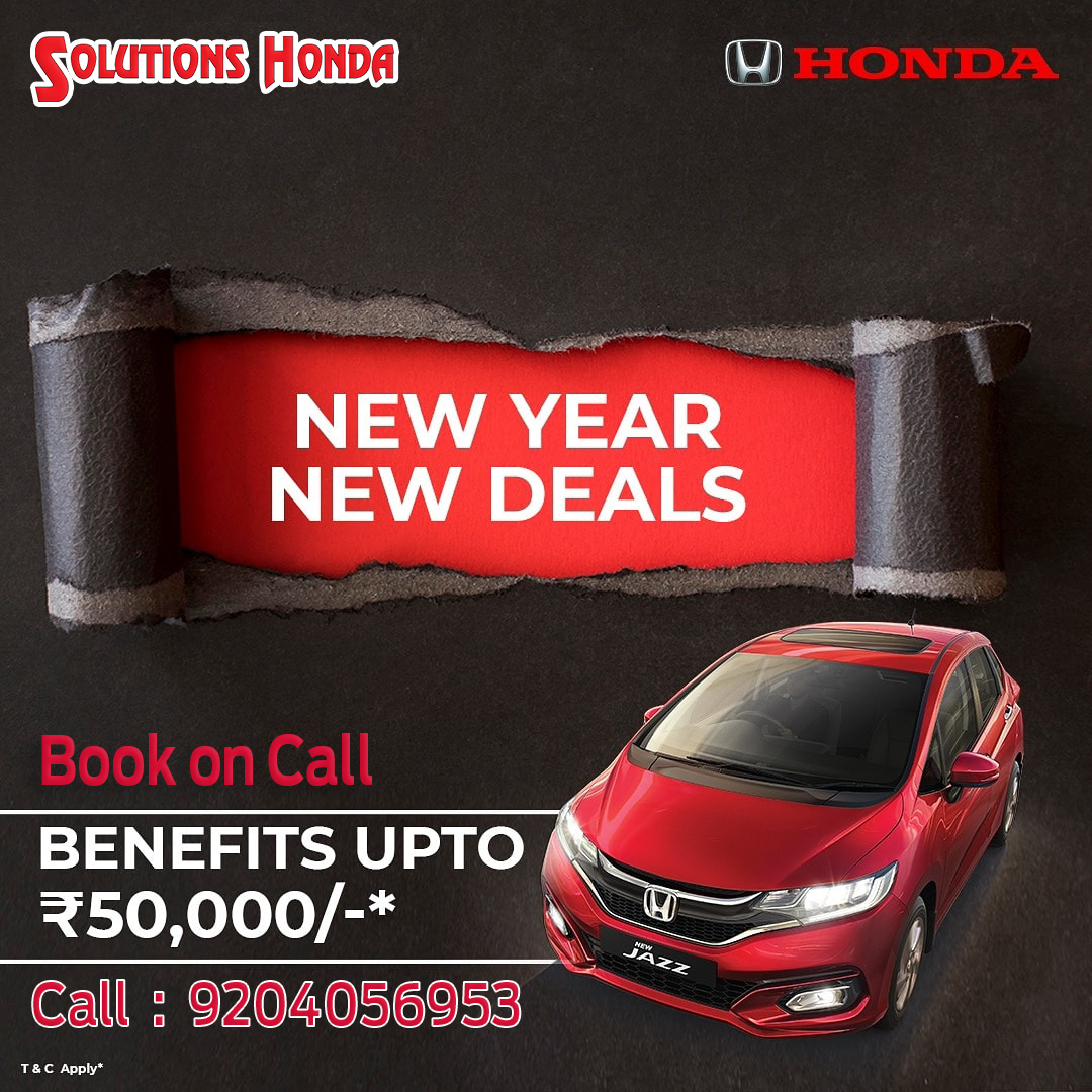 SolutionsHonda's tweet photo. Get benefits up to #Rs. 50,000/-* on New #HondaJazz 2021 under #NewYear #NewDeals offer. 
Hurry up | Offer Limited

5 Seater
#sunroof
#safetyFeatures
#ABSwithEBD
#CruiseControl
#PowerWindow
#strongBody

#Exchange any Old Car

#Call/WhatsApp : 9204056953/4
https://t.co/y3VokoKcW0 https://t.co/JFe4oB5bie