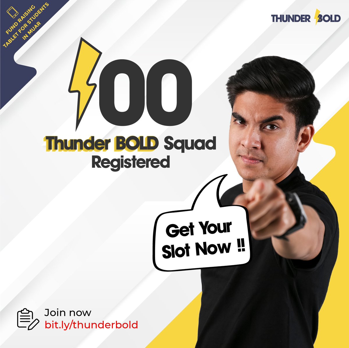 SyedSaddiq's tweet image. 100 students registered in less than 24 hours! 

That’s RM20,000 worth of tablets for the underprivileged students of Parliament Muar 💪🏼💪🏼💪🏼

Slots are still open! Join the #thunderBOLD class ⚡️⚡️⚡️

bit.ly/thunderbold