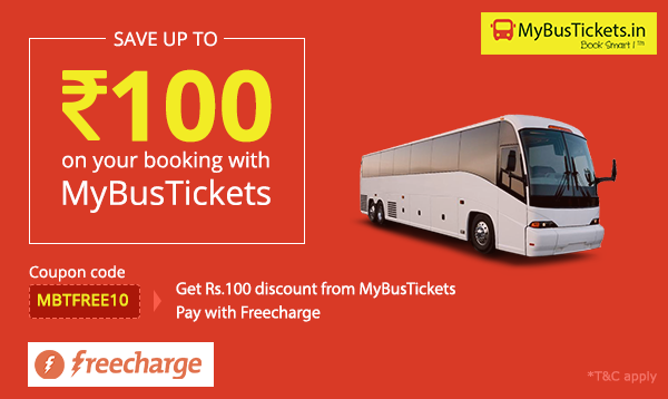 MyBusTickets's tweet photo. #Wednesday 

Book &amp; Get Rs.100 off on your bus tickets with 
@MyBusTickets using @FreeCharge https://t.co/NELcaZwxmw