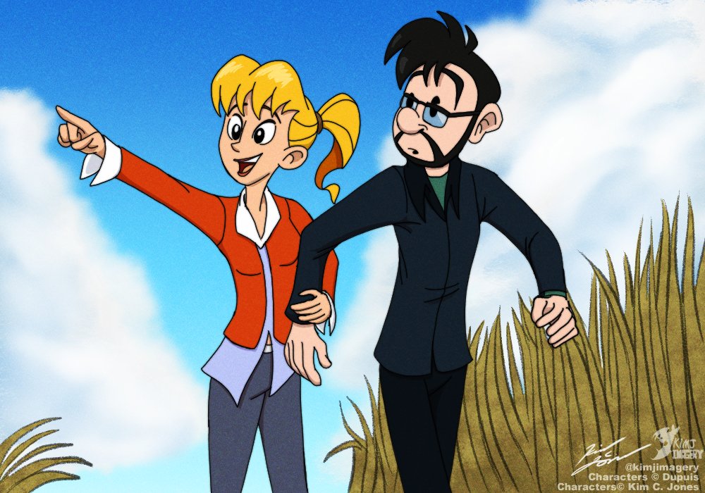 KimJImagery's tweet photo. Seccotine showing Zantafio around her favorite spots in the countryside.
This was base off a suggestion I ask but I can't remember who it was that suggested this with them.
#spirouetfantasio #zantafio #seccotine #digitalart #fanart #skecth #dupuis https://t.co/orKPKgJicc