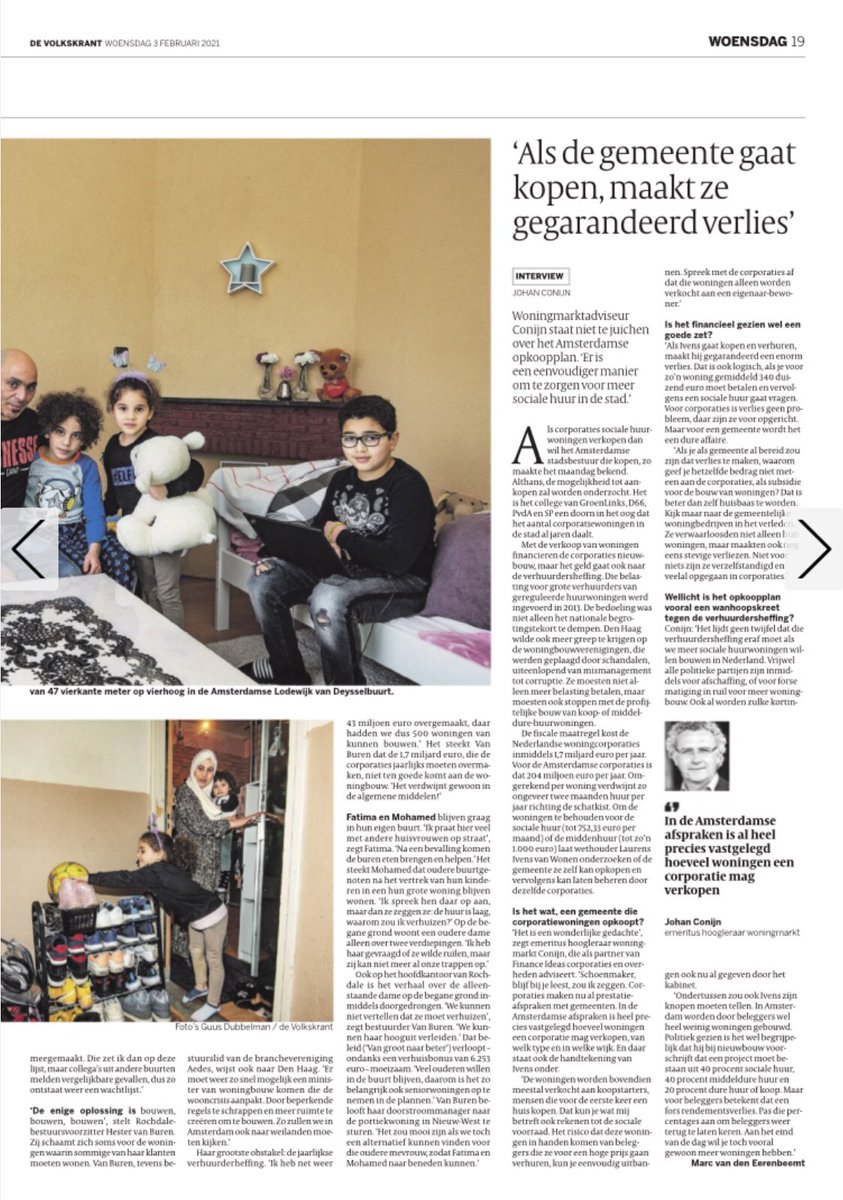 De woningmarkt staat ontzettend onder druk. Neem als overheid regie, schaf verhuurderheffing af, zorg voor meer bouwlocaties en versnel procedures om tot bouwen te komen en maak prestatieafspraken met corporaties #wooncrisis