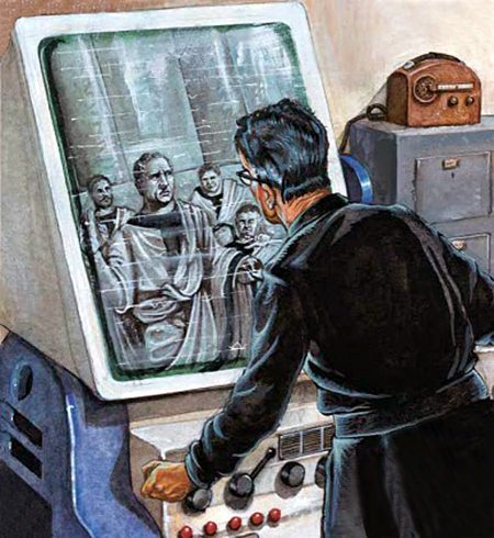 Hey  #WyrdWednesday, you guys ever heard of the Chronovisor? The Italian priest & scientist Pellegrino Ernetti apparently built it in the 1960s as a means to observe past events, decoding EM fields and sound waves from the olden times and playing them back on the T.V....1/8