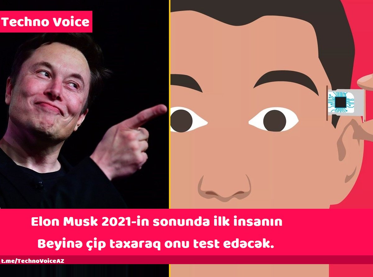 technovoiceaz's tweet photo. 🇺🇸🔬Elon Musk-ın Neuralink şirkəti bu ilin sonuna 20 il öncə maşın qəzası keçirtmiş bir insana çip taxaraq onun əvvəlki vəziyyətinə qayıtmasına çalışacaq. 

🌐 Telegram - https://t.co/HLWScPxydJ https://t.co/GgOgzfHq0P