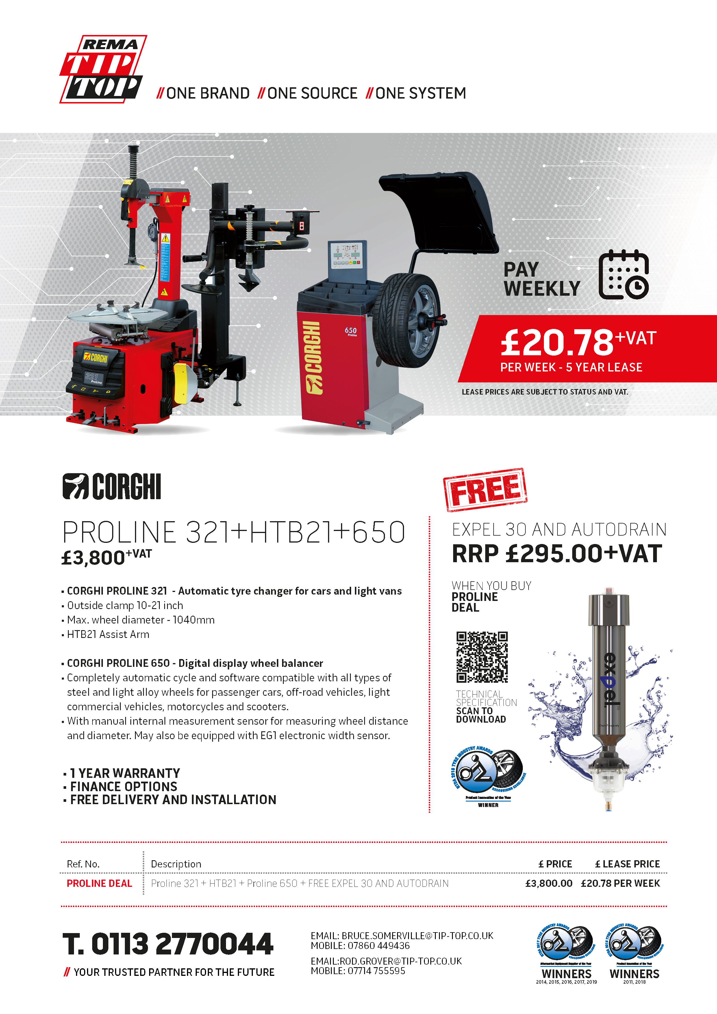REMA TIP TOP UK on Twitter: "FREE EXPEL 30 (RRP £295+VAT) when you purchase the Corghi Proline 321 changer with assist arm and Proline 650 wheel balancer package deal. Weekly cost @ £