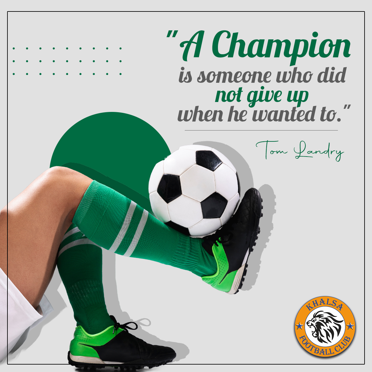 KhalsaFC's tweet photo. Khalsa #FootballClub is a representation of defeating all the challenges that come forth between a player and winning. 

It is an embodiment for training the Sabat-Soorat #players to emerge as #champions who don’t give up no matter what the circumstances might be. https://t.co/PCCz5pH7ad