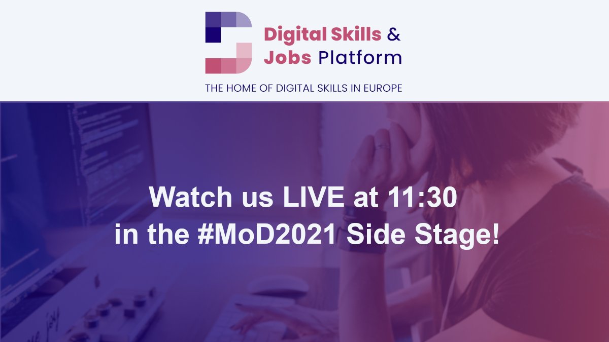 Are you ready to discover an upcoming one-stop shop for high-quality info &amp; resources about #digitalskills &amp; jobs in Europe? Presenting now the <a href="/EU_Commission/">European Commission</a> Digital Skills and Jobs Platform in the #MoD2021 Side Stage with <a href="/JakubKajtman/">Jakub Kajtman</a>. Tune in for more!
