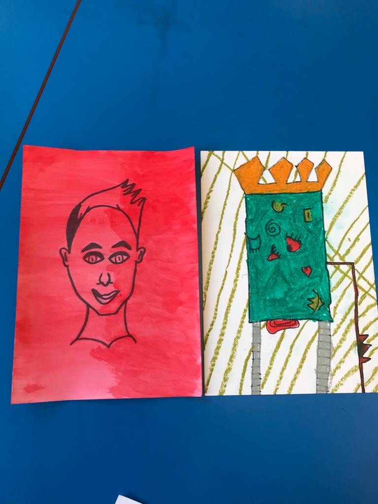 NorfolkHouseSch's tweet photo. In Form 3 art we are learning about Pablo Picasso.  The children applied a paint wash to our self-portraits and created their own cubist self-portraits.  Can you guess who they belong to? #nhcollaborate https://t.co/AHAG68sj82