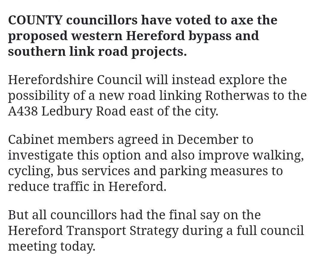 Here is the 'road map' (excuse plan) for <a href="/norfolkcc/">Norfolk County Council</a> in resetting transport policy as shown by <a href="/HfdsCouncil/">HerefordshireCouncil</a>

When a project is clearly out-dated &amp; not feasible PAUSE &amp; REVIEW and look at other options, especially walking, cycling, and public transport post-COVID
<a href="/StopWensumLink/">Stop the Wensum Link 🍃💚🍃</a>