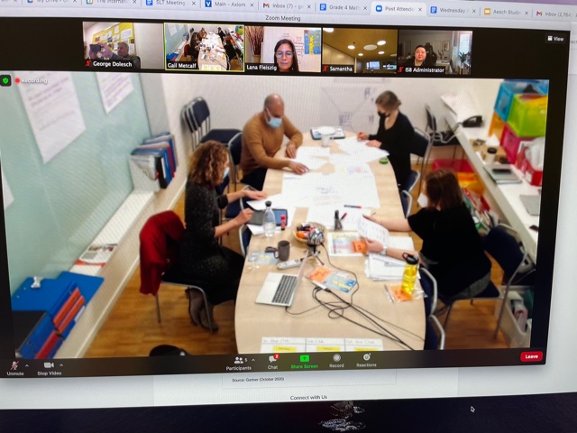 GDolesch's tweet image. Gr. 4 teachers laying the foundations for responsive planning for their upcoming math unit. Using reflection of Ss observations and work as a springboard to inform next pedagogical steps. Long Live Students' Voices! @FleiszigLana @ISBasel #pypchat #ibpyp