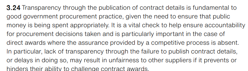 We believe transparency is fundamental to ensuring public money is well spent. The  @NAOorguk 'Investigation into Government procurement during the COVID-19 pandemic' backs up our concerns - para 3.24:  https://www.nao.org.uk/wp-content/uploads/2020/11/Investigation-into-government-procurement-during-the-COVID-19-pandemic.pdf