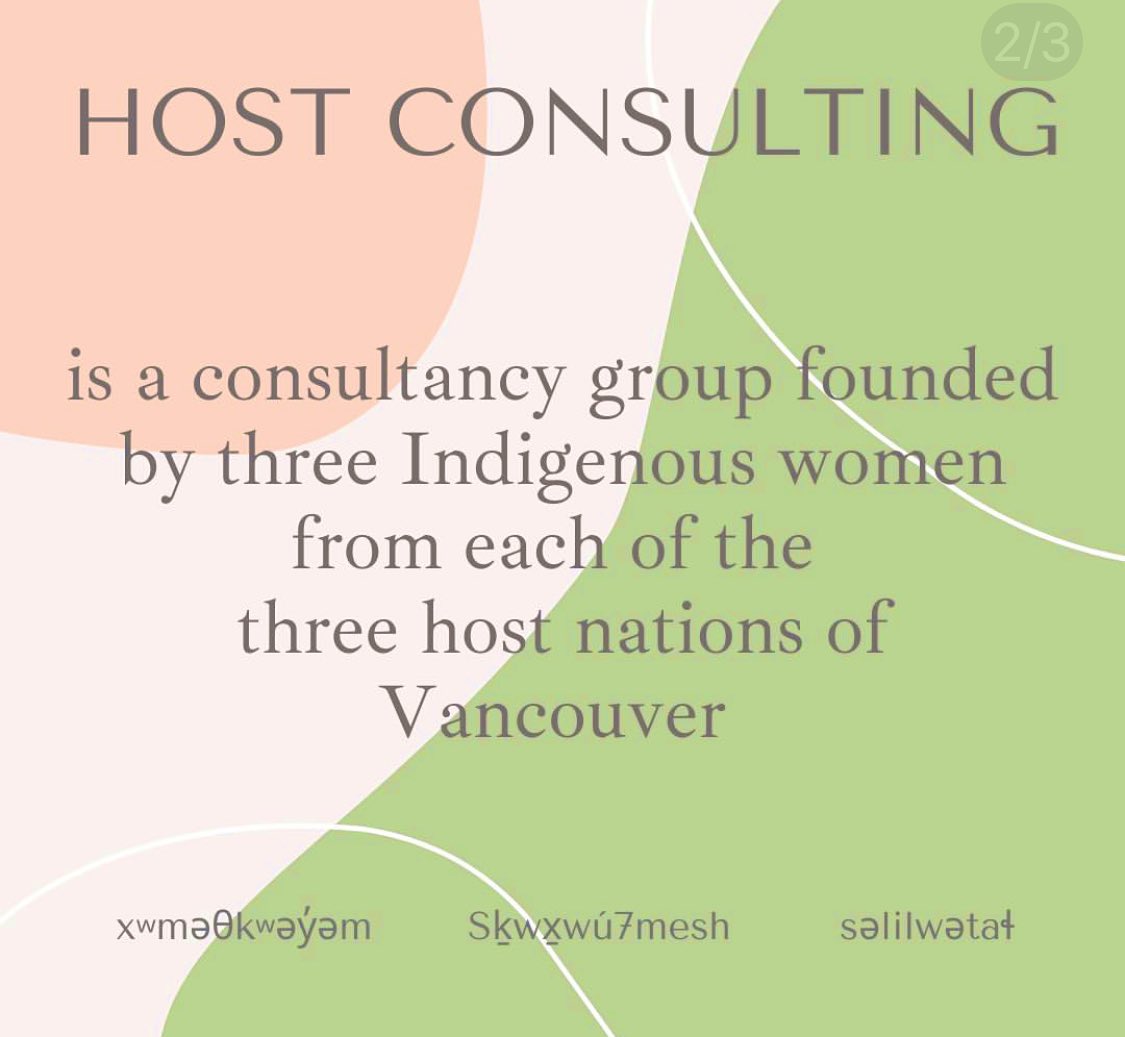 Today’s amplify is a trifecta. They are a consulting group founded by three Indigenous women. Faith Sparrow-Crawford of Musqueam, Salia Joseph, Squamish & Jade George also Squamish. Check out there work! IG: Hostconsulting https://m.facebook.com/hostconsultinginc/?__nodl&_rdr