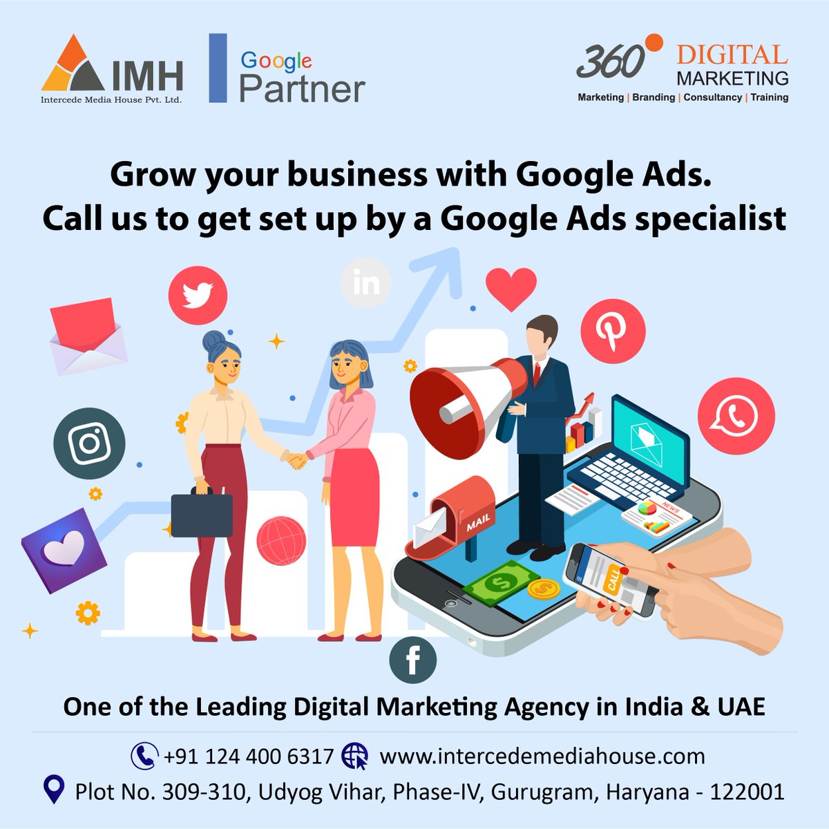 intercede_media's tweet photo. Grow your business with #GoogleAds. Call us to get set up by a #GoogleAdsSpecialist.
Phone : +91 124 400 6317 | +91 88824-35544 | +91 99902-97717
Website : https://t.co/y1dEtqcCxP
#onlinemarketing #socialmediamarketing #digitalmarketing #intercedemediahouse #IMH #onlinebusiness https://t.co/ymtcSCJ1ik