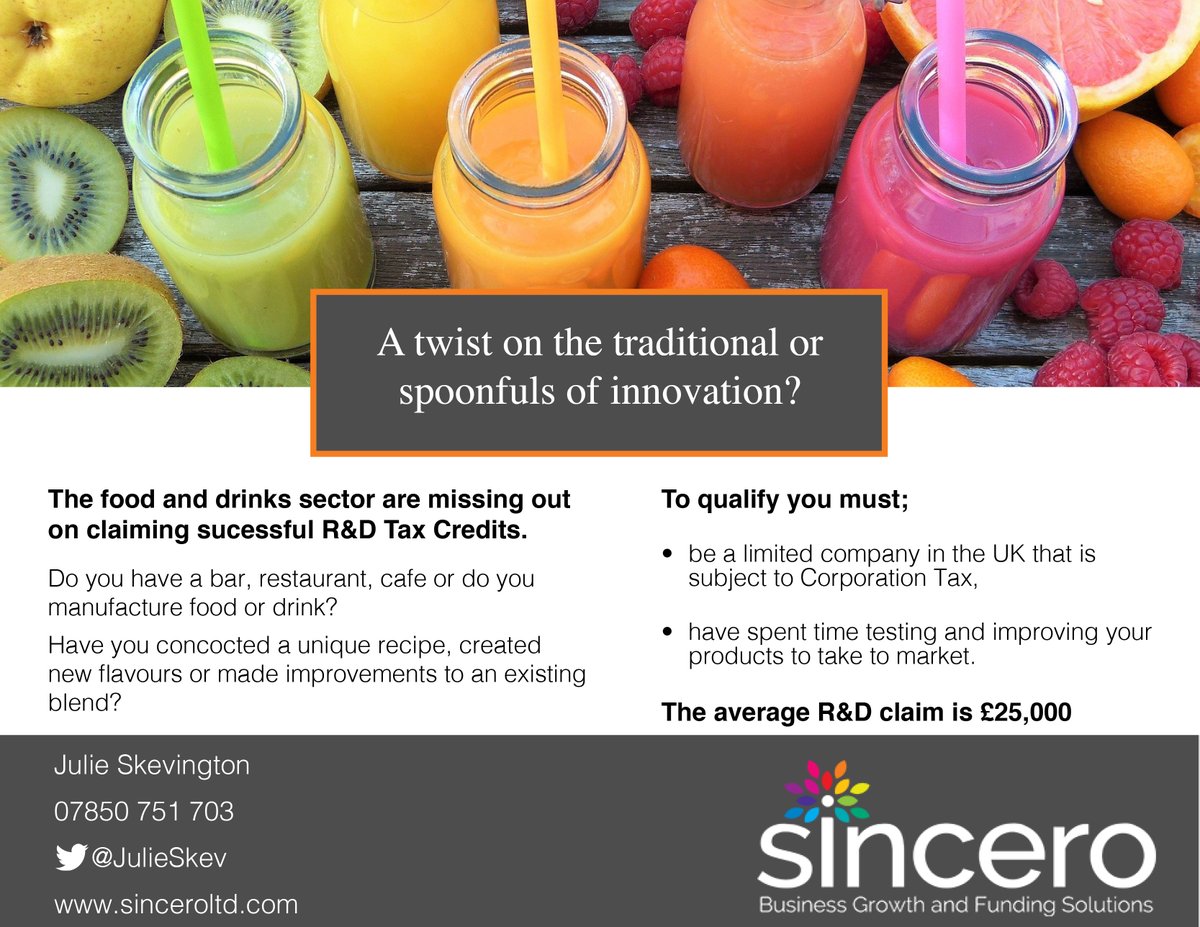ExpertsSincero's tweet photo. The average R&amp;D Tax claim for the food industry is £25K, call Julie on 07850 751 703. 

#catering #food #foodie #foodporn #cateringservice #instafood  #chef #events  #party #delicious #homemade #yummy #delivery #lunch #restaurant #foodstagram #cateringevent #healthyfood https://t.co/SLUvuZ3yyx