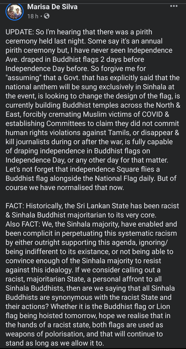 EmDeeS11's tweet photo. About the #Buddhist flags on Independence Ave. yesterday. My response 👇🏾#lka https://t.co/bgH2v9MFRG