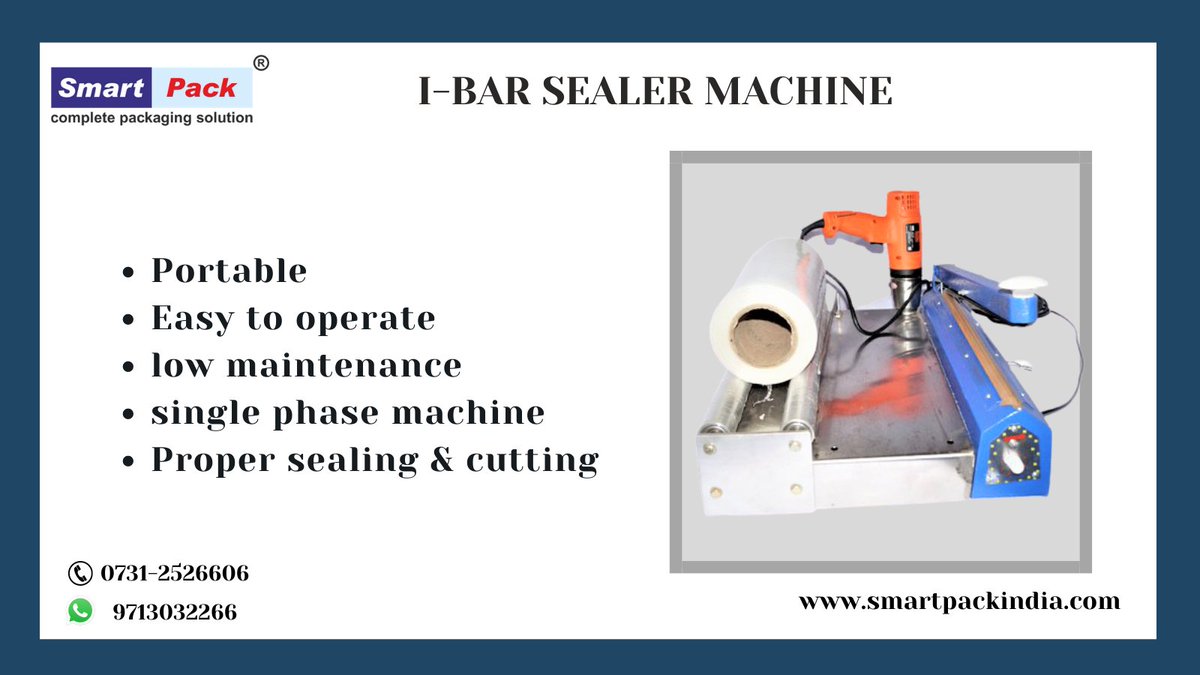 SmartPackIndia's tweet image. I-Bar Sealer Machine 
#i_barSealerMachine #SealingMachine #packetsealingmachine #sealpackingmachine #smartpackindia #smartpack #smartpackagingsystem #packingmachinery #IndustrialMachine #ManualCuttingAndSealing #PackagingMachine
