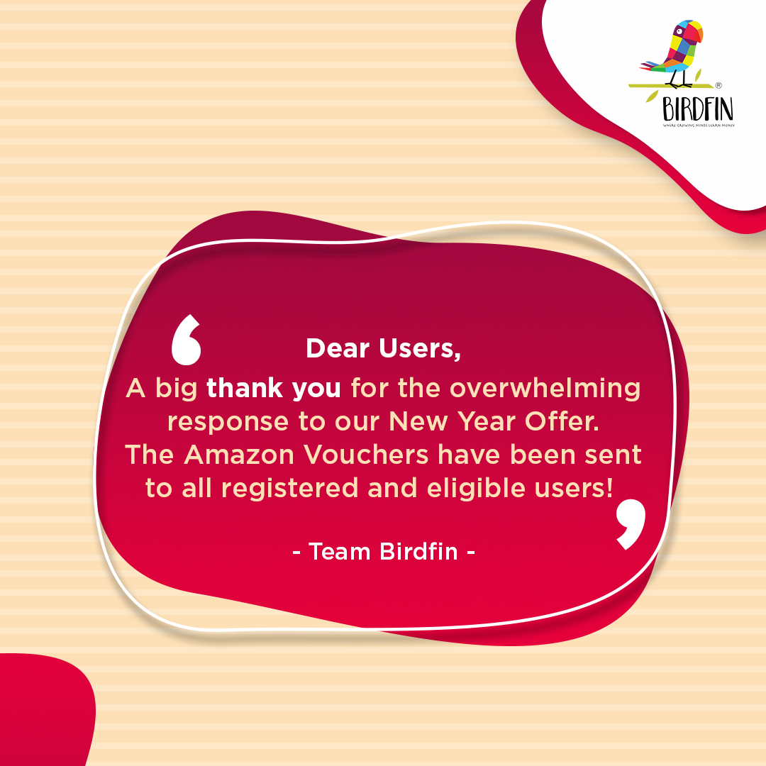 birdfinapp's tweet photo. Sincerely thanking everyone for the amazing response to our New Year Offer. Stay connected with us for more exciting offers and updates!

#birdfin #offer #financialliteracyforkids #families #kids #parents #app #moneymanagement #choresapp #parentinghacks #mom #dad #pocketmoney https://t.co/BCawuQuXRX