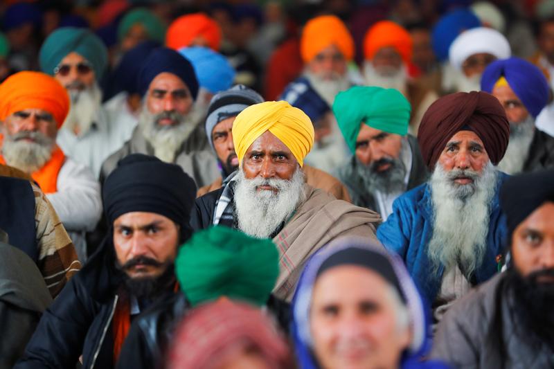 Reuters's tweet photo. With social media solidarity, protesting Indian farmers win global attention https://t.co/VgnA4I8lo0 https://t.co/tZjzpRUfFi