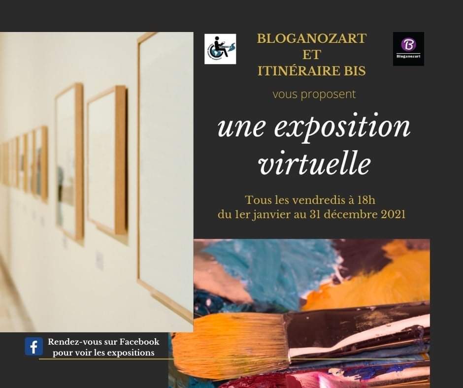 293Deb's tweet image. Bonjour à tous, @Bloganozart et @itinerairebiseu organisent des expositions en ligne toute l'année !Rendez-vous chaque vendredi à 18h sur les pages Facebook des associations 🙂