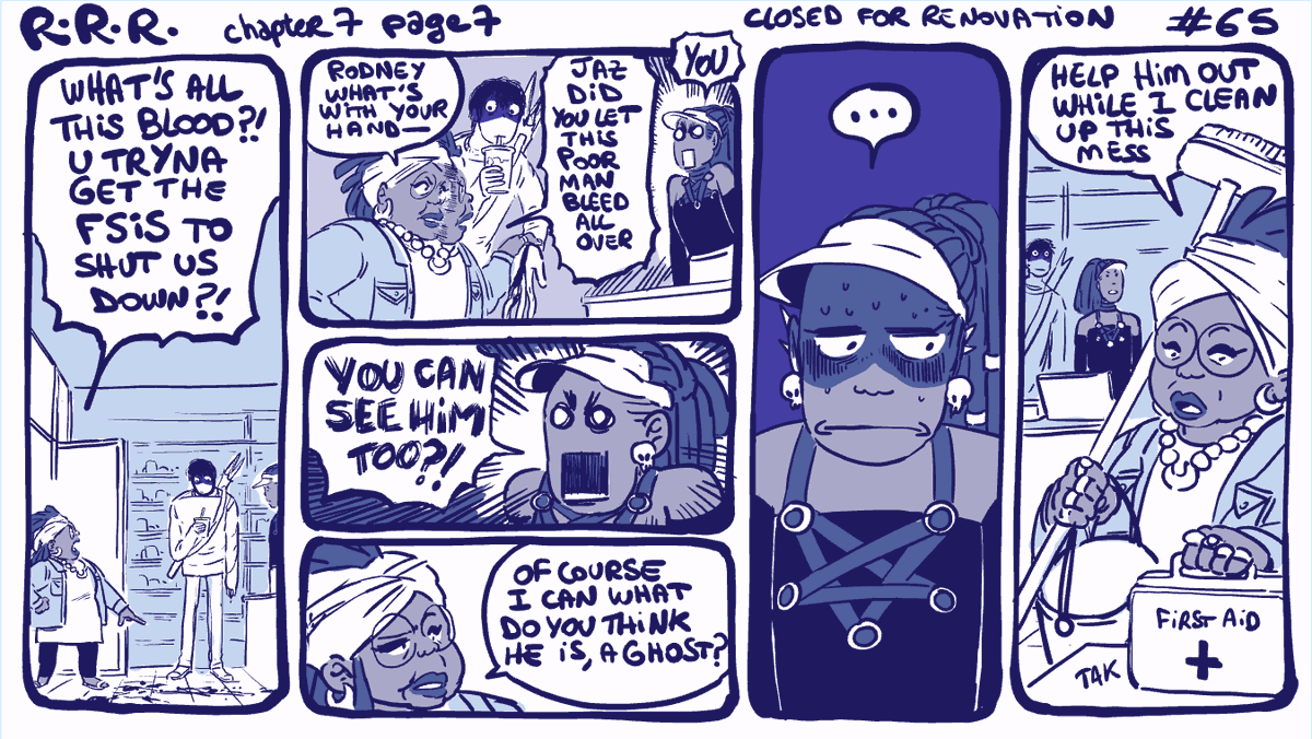 #rodneyRrodney chapter 7 page 7 : closed for renovation. strip 65 ... ok I'm excited for the next strip lol 